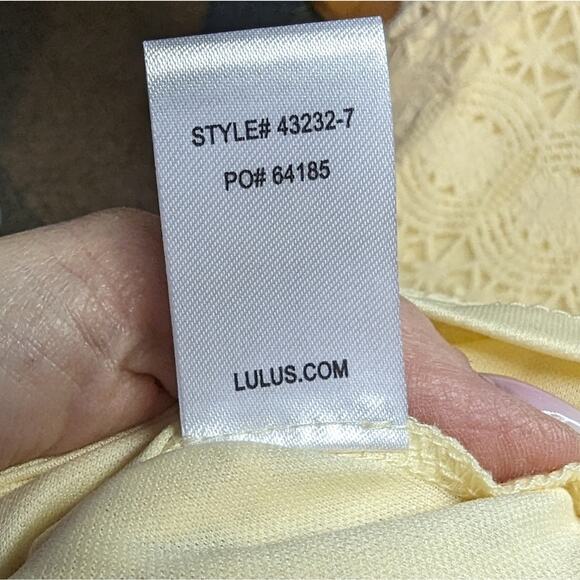 Lulus Love You For Eternity Yellow Lace Shift Mini Dress Small - Picture 10 of 10